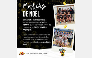 Venez nombreux soutenir nos U18F et nos PNF ce dimanche 15/12/2024